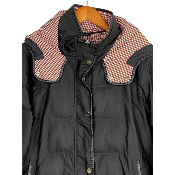 Zara Long Puffer Parka Hooded Jacket Long Sleeves Pockets Button Zip XS Black - Picture 2 of 14